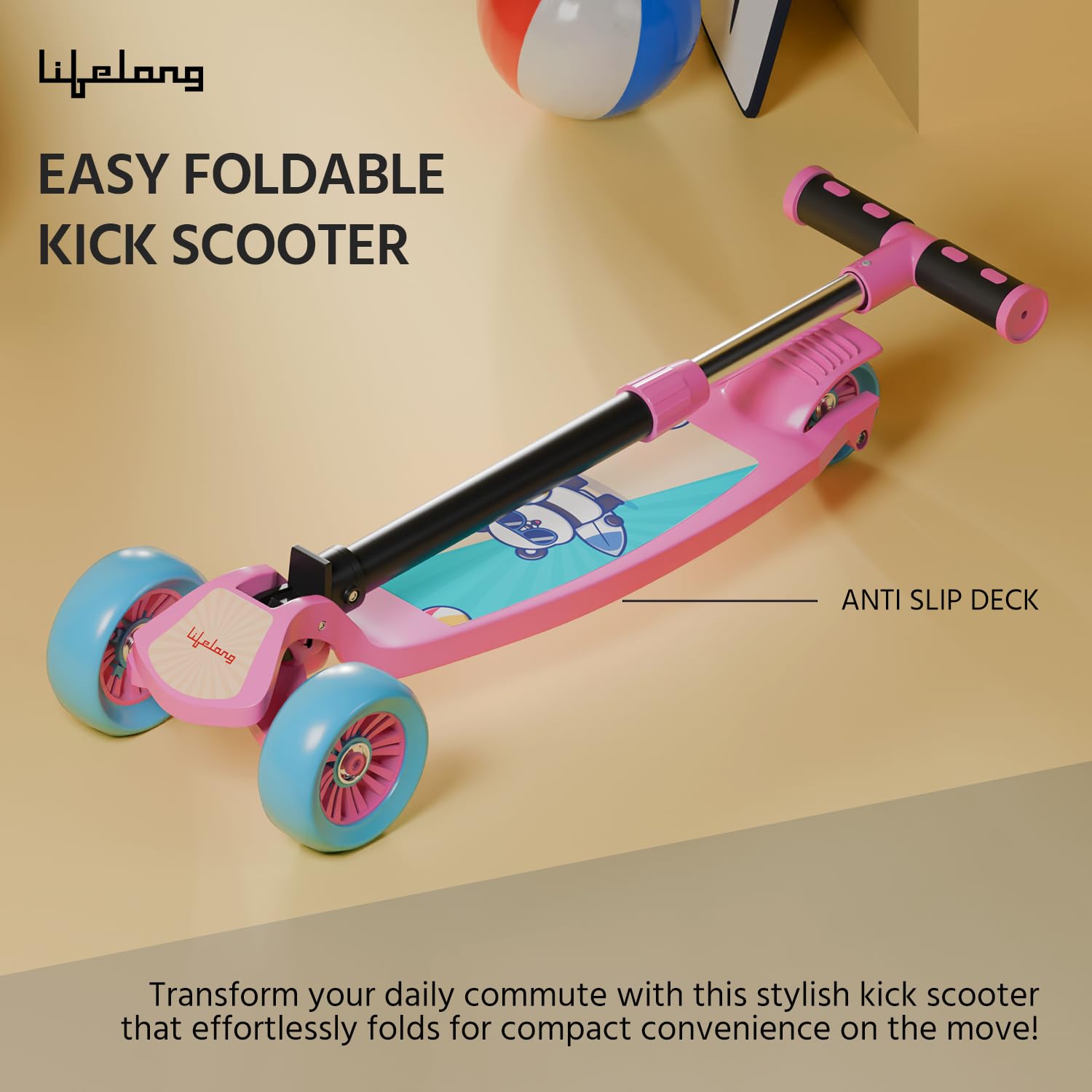 Lifelong LLKS03 Foldable Kick Skating Cycle| Skate Scooter for Kids - Image 3